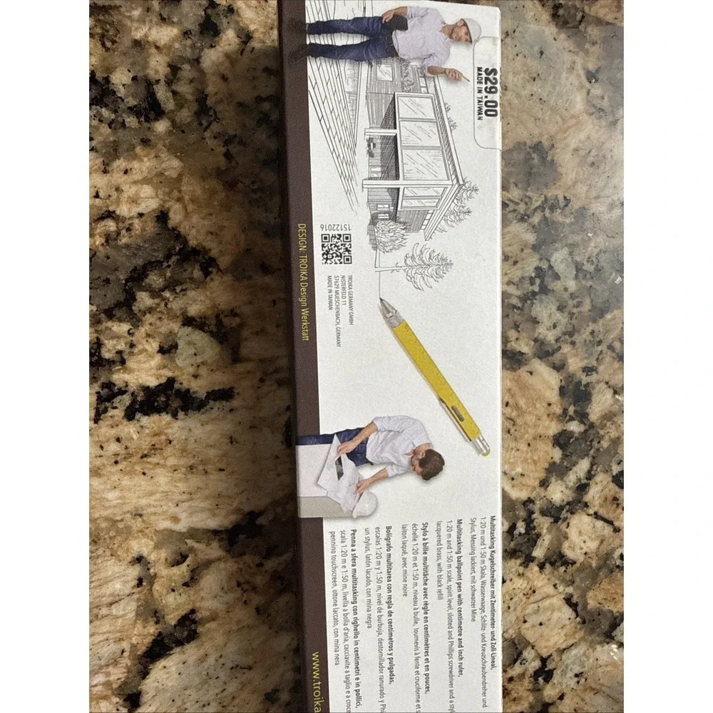 Troika Construction Ballpoint Pen, BLACK w/ ruler, screwdriver,stylus, Engineer